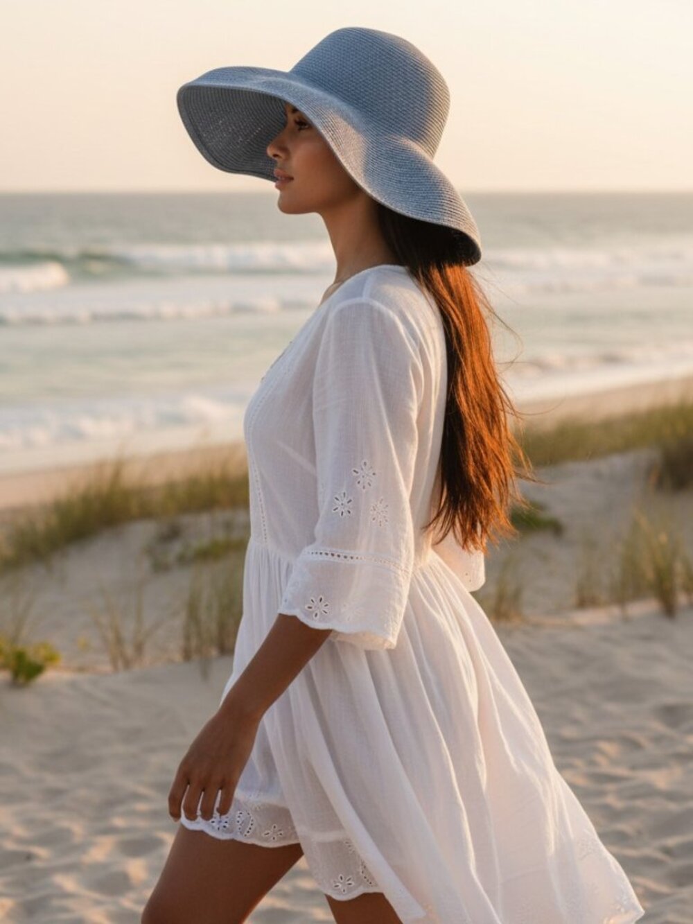 VINTAGE BETMAR NY Blue Oversized Floppy Hat Packable Beach Travel Sun Luxe - Picture 16 of 16